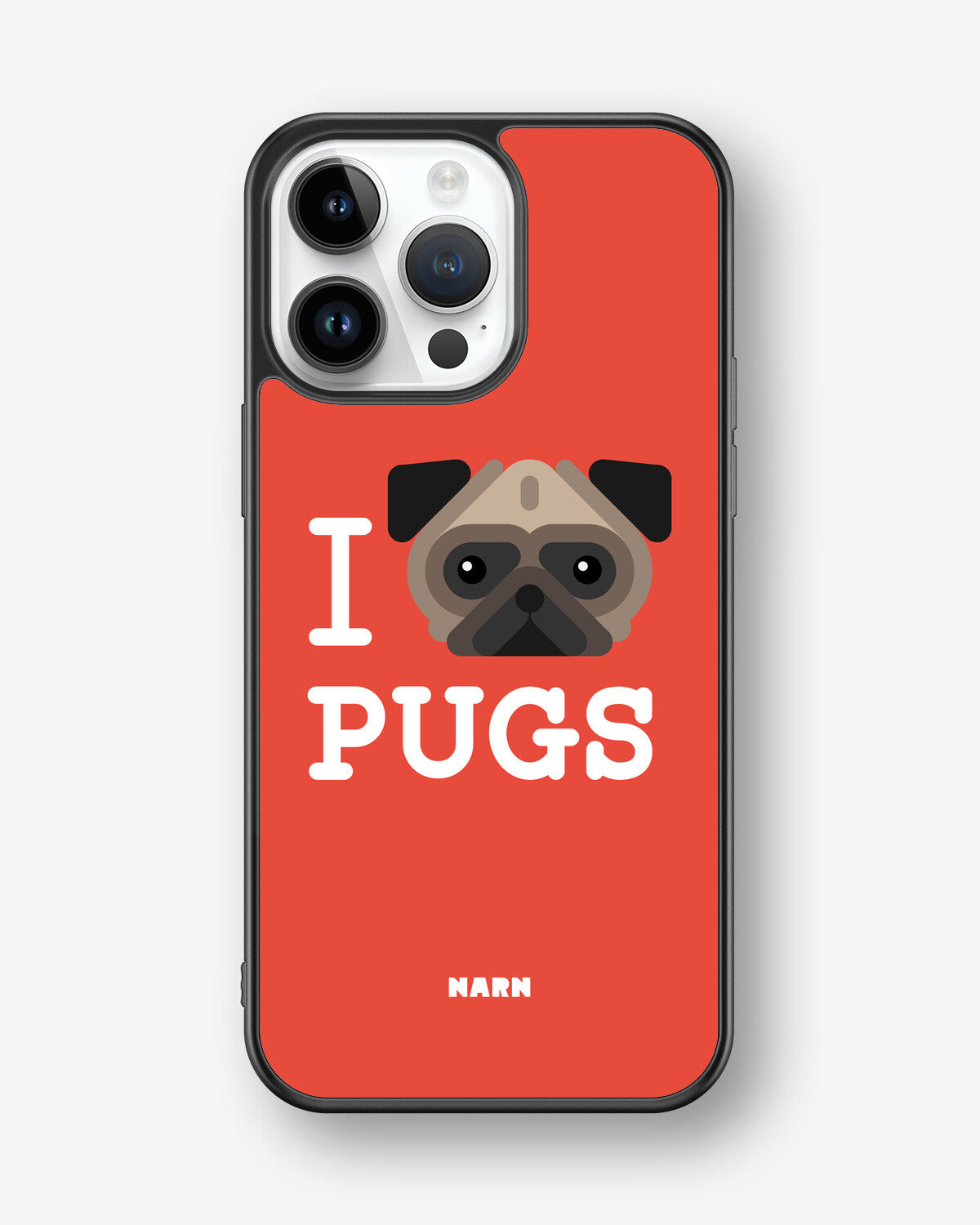iPhone 14 Pro Max Hard Case – I Love Pugs - View 1