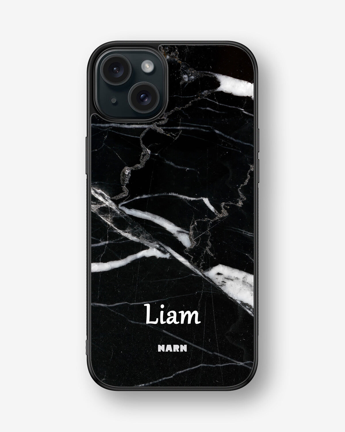 iPhone 15 Plus Hard Case – Custom - Black Marble - View 1