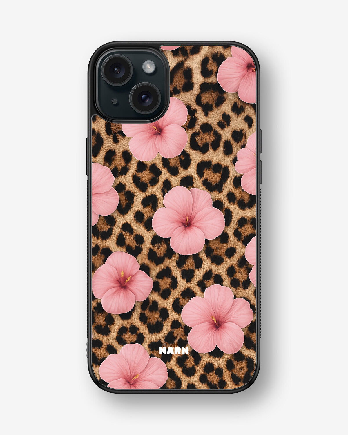 iPhone 15 Plus Hard Case – Leopard Flower - View 1