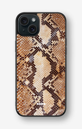 iPhone 15 Plus Hard Case – Brown Snakeskin - View 1