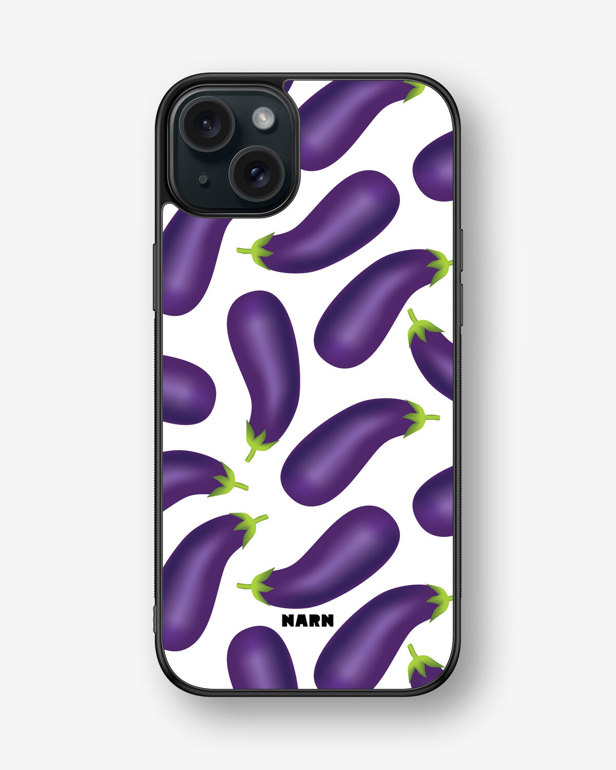 iPhone 15 Plus Hard Case – Eggplant Pattern - View 1