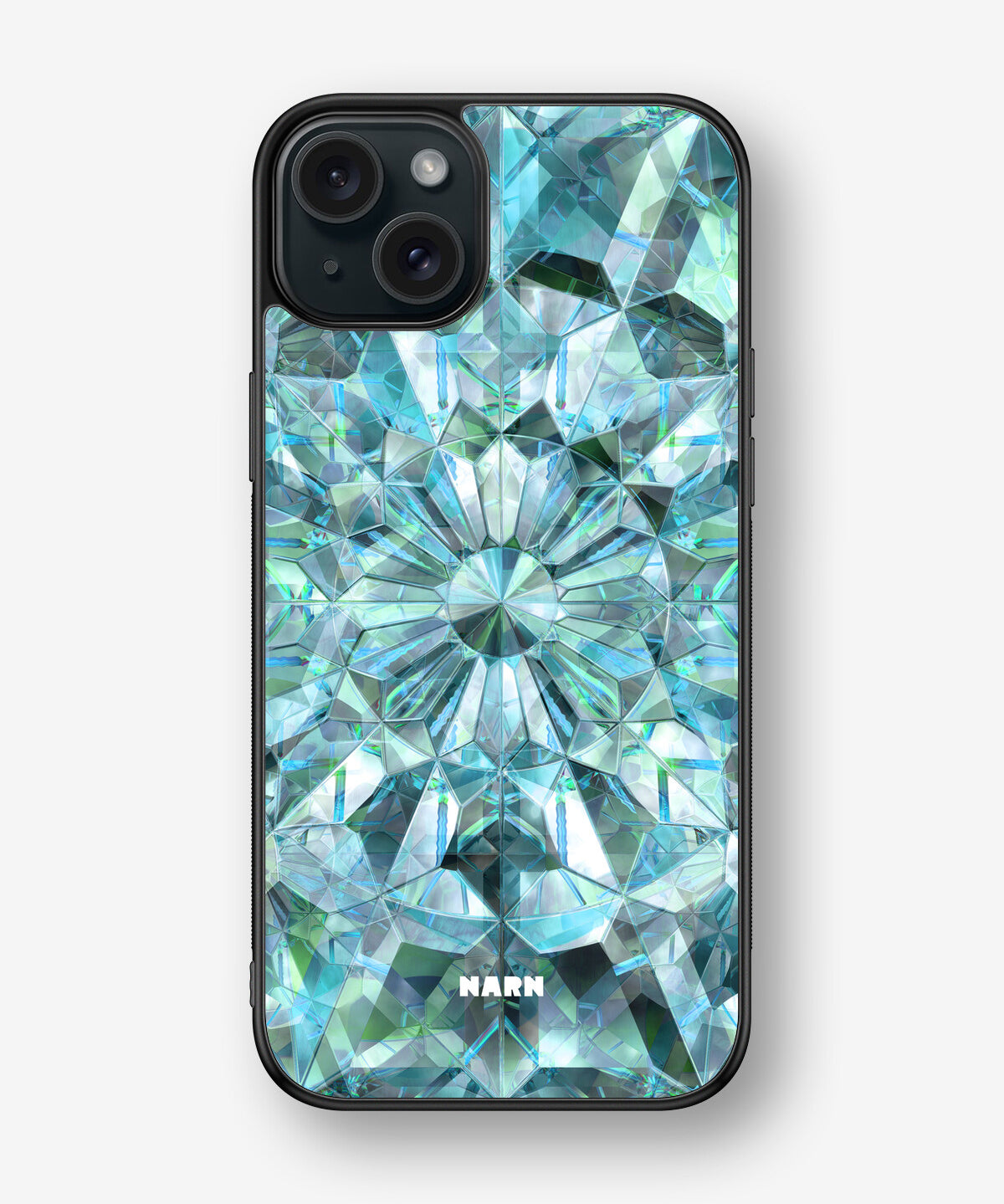 iPhone 15 Plus Hard Case – Green Crystals - View 1