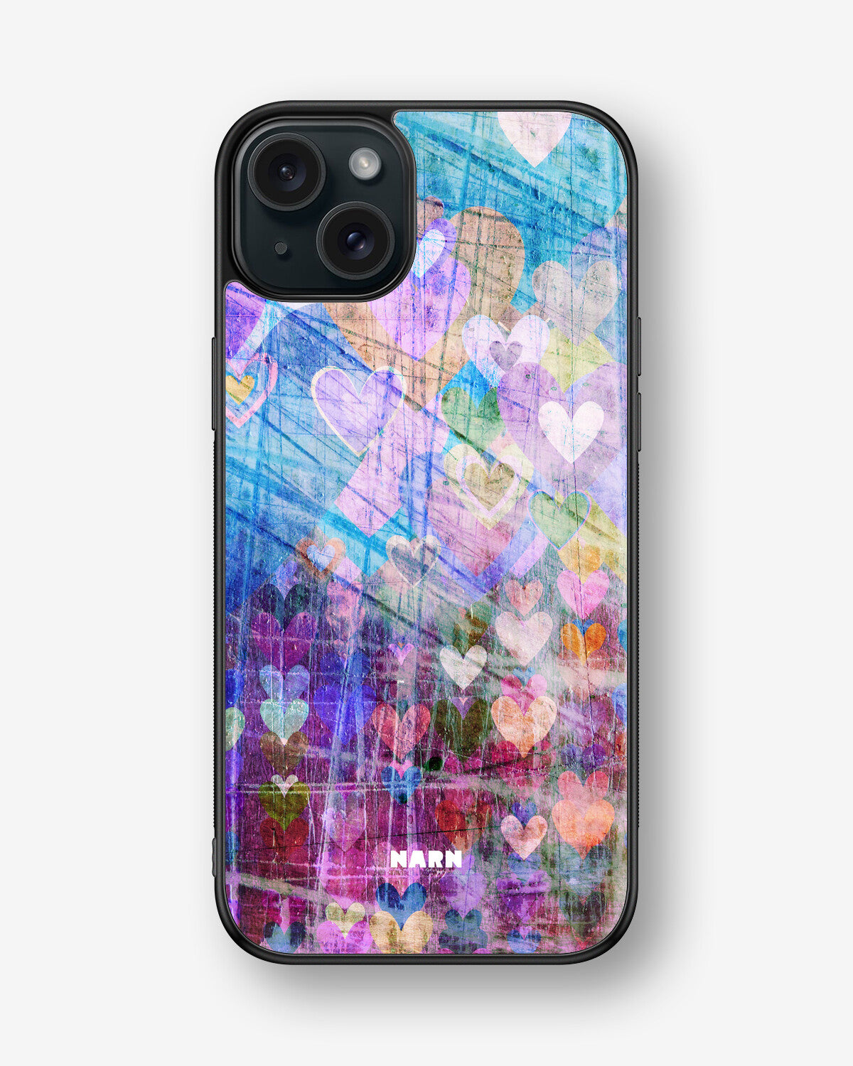 iPhone 15 Plus Hard Case – Purple Hearts - View 1