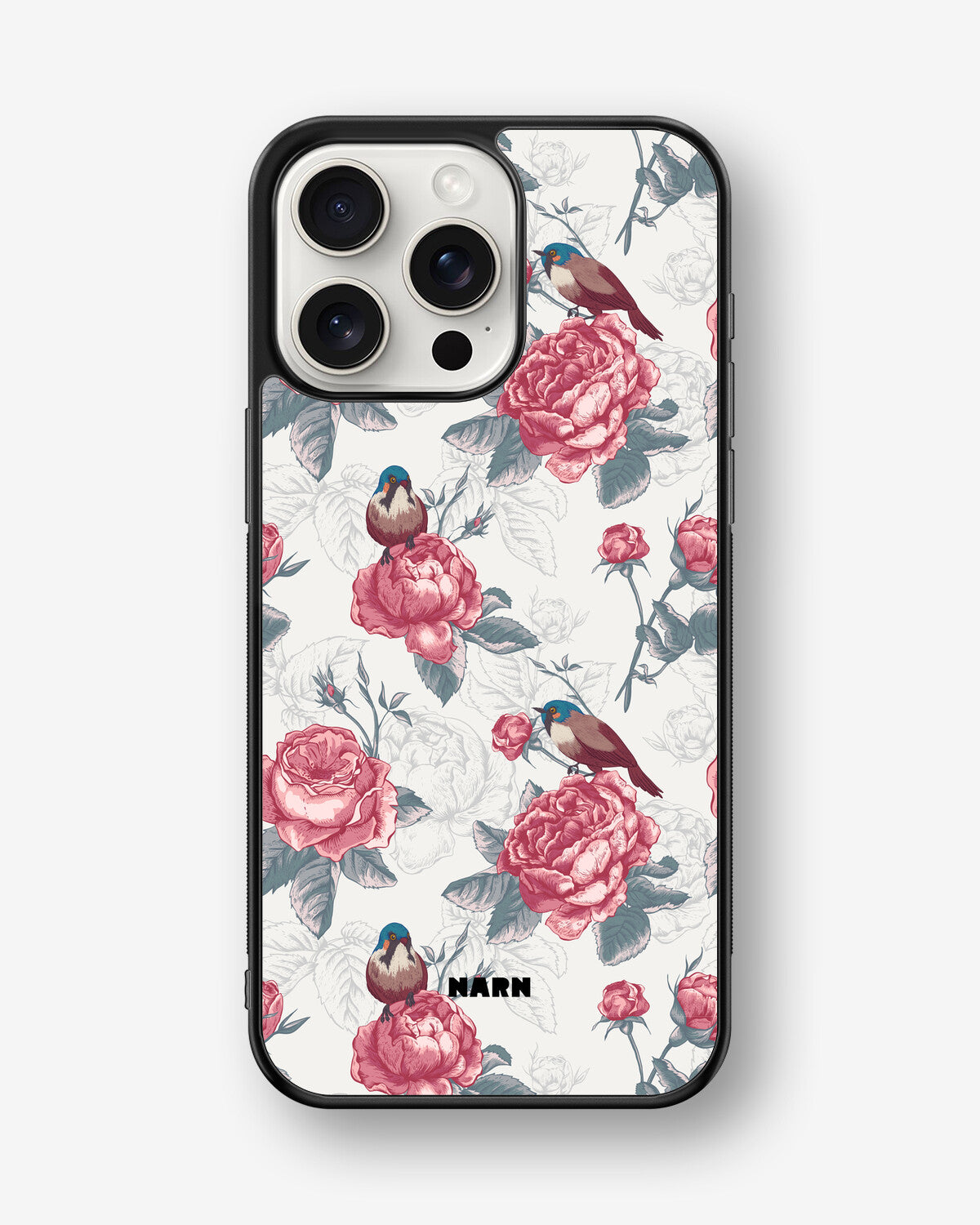 iPhone 15 Pro Max Hard Case – Birds Among Roses - View 1