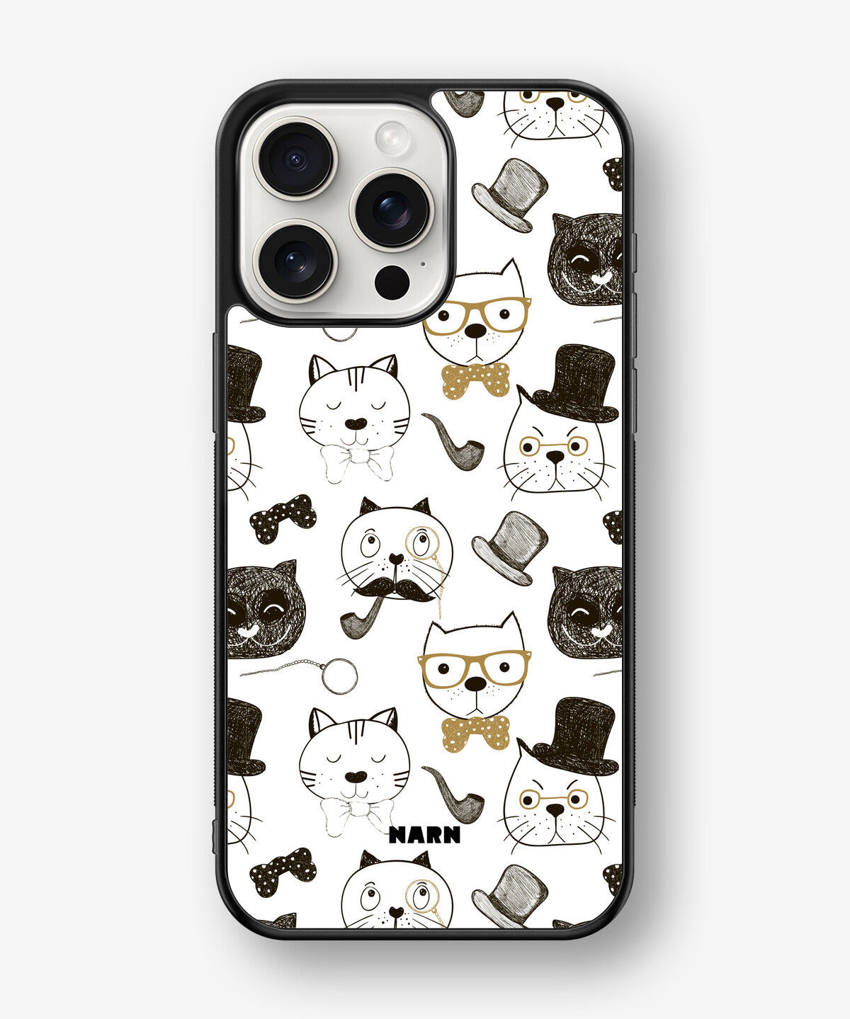 iPhone 15 Pro Max Hard Case – Cartoon Cats - View 1
