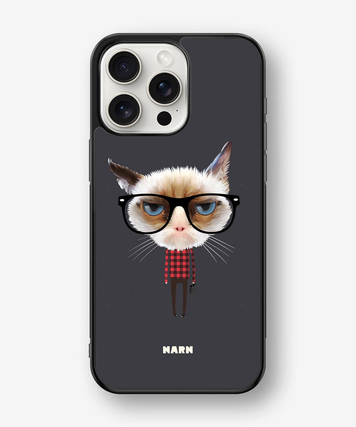 iPhone 15 Pro Max Hard Case – Hipster Cat - View 1