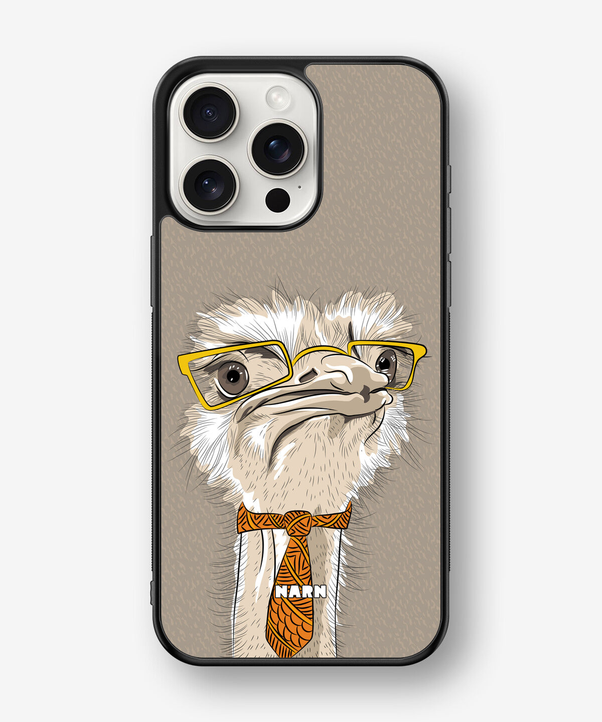 iPhone 15 Pro Max Hard Case – Hipster Ostrich - View 1