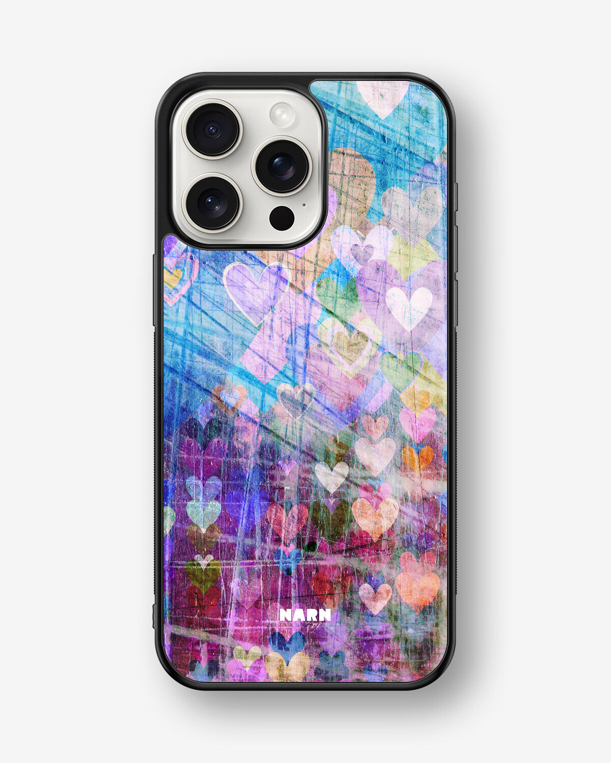 iPhone 15 Pro Max Hard Case – Purple Hearts - View 1