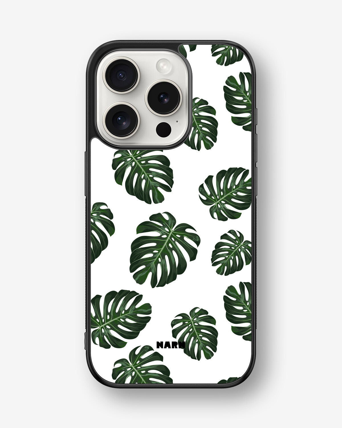 iPhone 15 Pro Hard Case – Monstera Pattern - View 1