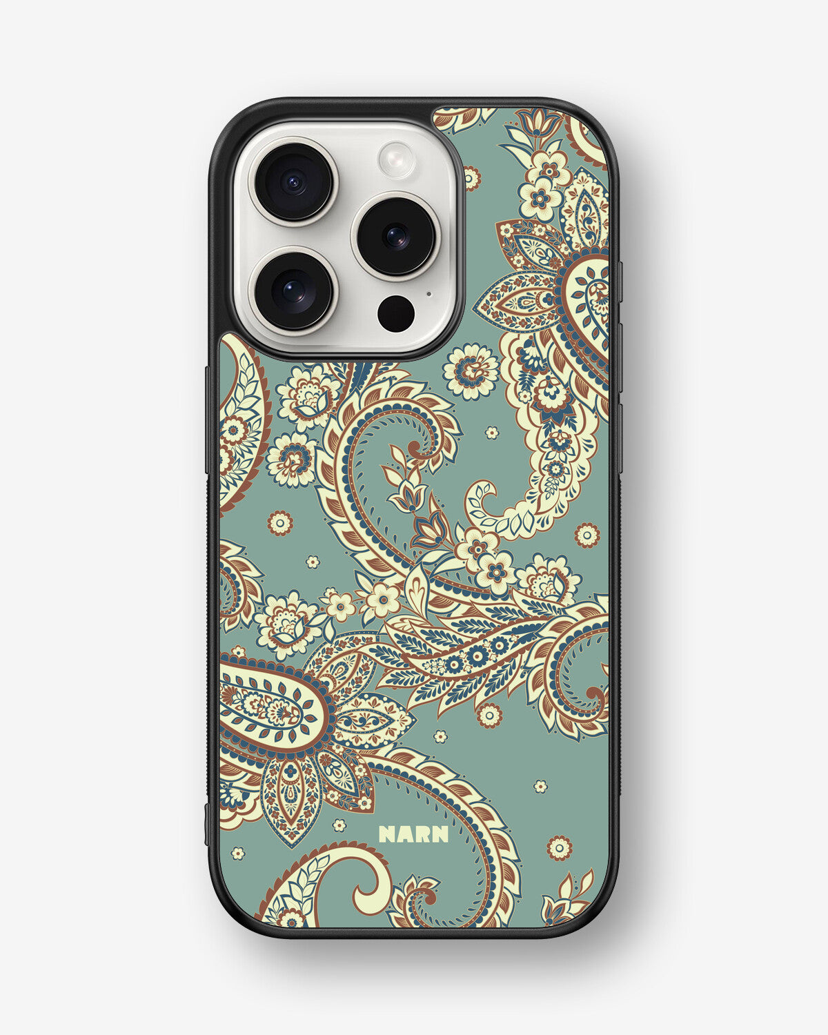 iPhone 15 Pro Hard Case – Paisley Green - View 1