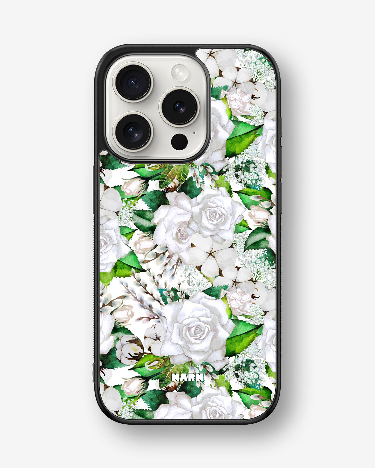 iPhone 15 Pro Hard Case – White Bloom - View 1