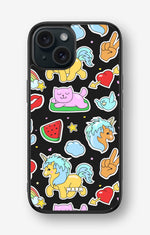 iPhone 15 Hard Case – Cute Stickers - View 1