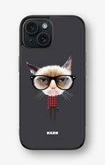 iPhone 15 Hard Case – Hipster Cat - View 1