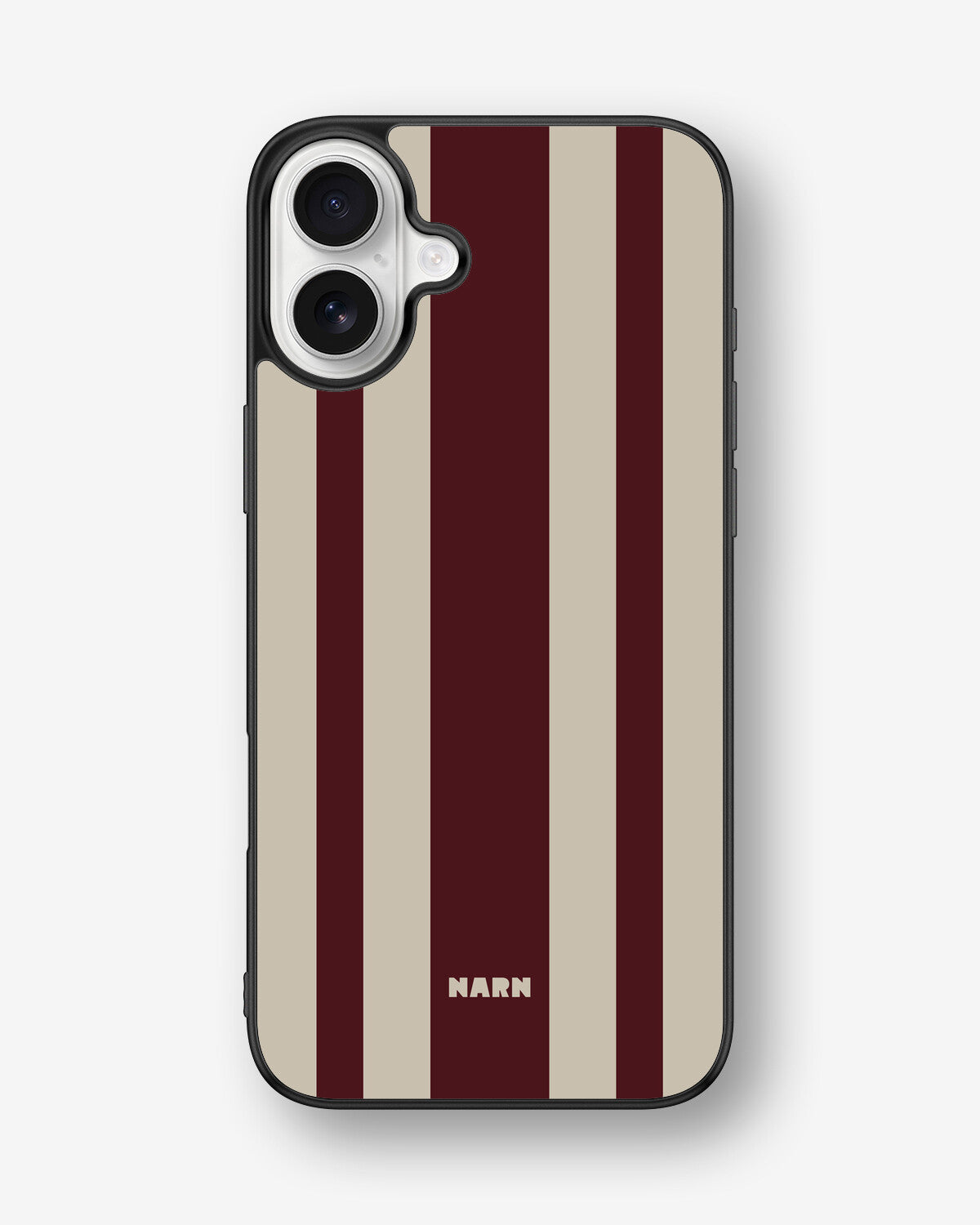 iPhone 16 Plus Hard Case – Bordeaux Stripe - View 1
