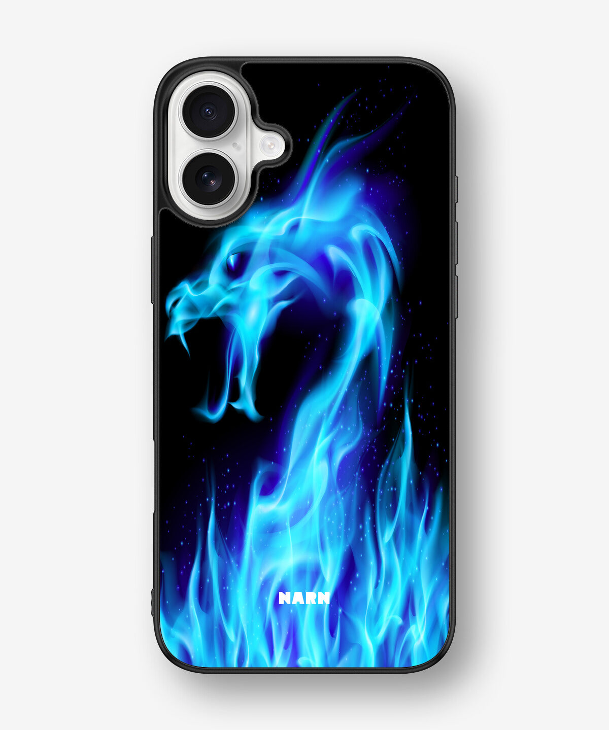 iPhone 16 Plus Hard Case – Blue Flames Dragon - View 1