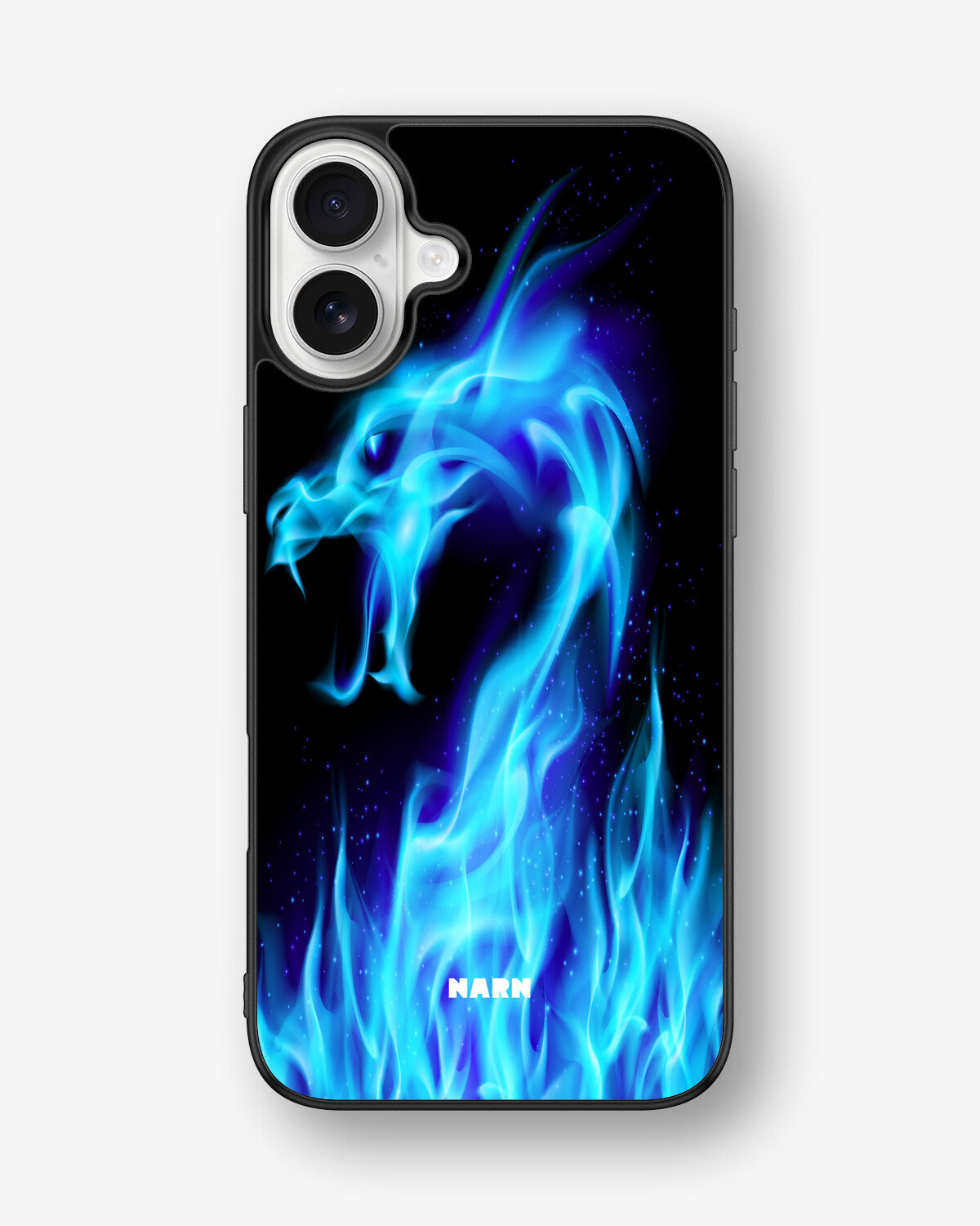 iPhone 16 Plus Hard Case – Blue Flames Dragon - View 1