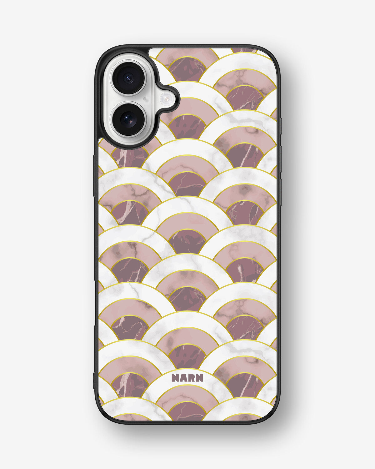iPhone 16 Plus Hard Case – Pink Marble Waves - View 1