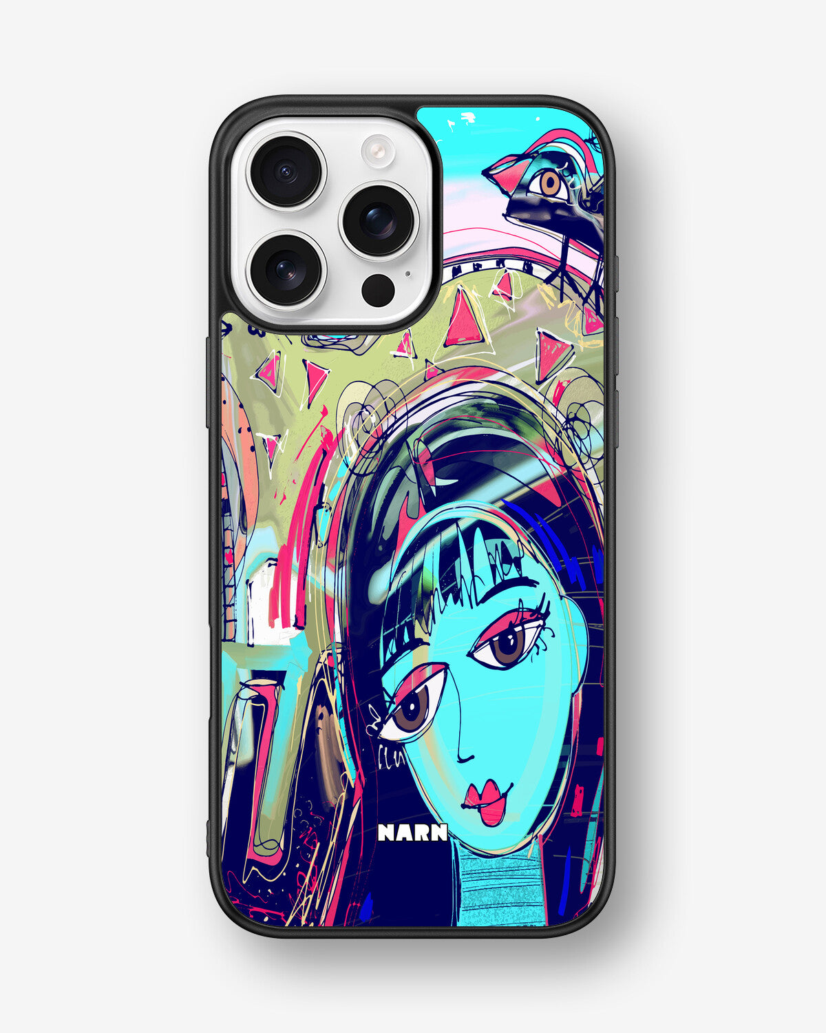 iPhone 16 Pro Max Hard Case – Abstract Cat - View 1