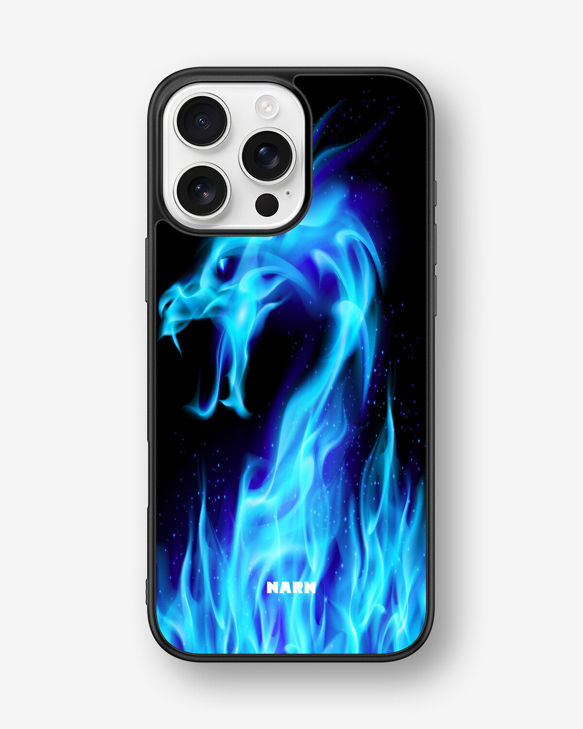 iPhone 16 Pro Max Hard Case – Blue Flames Dragon - View 1