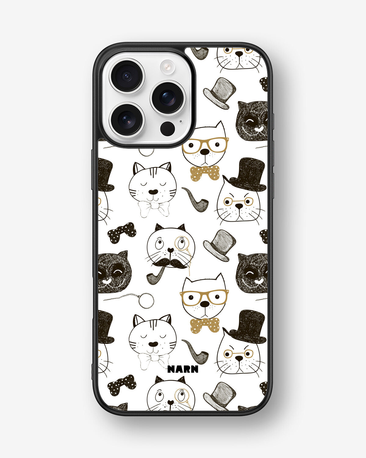 iPhone 16 Pro Max Hard Case – Cartoon Cats - View 1