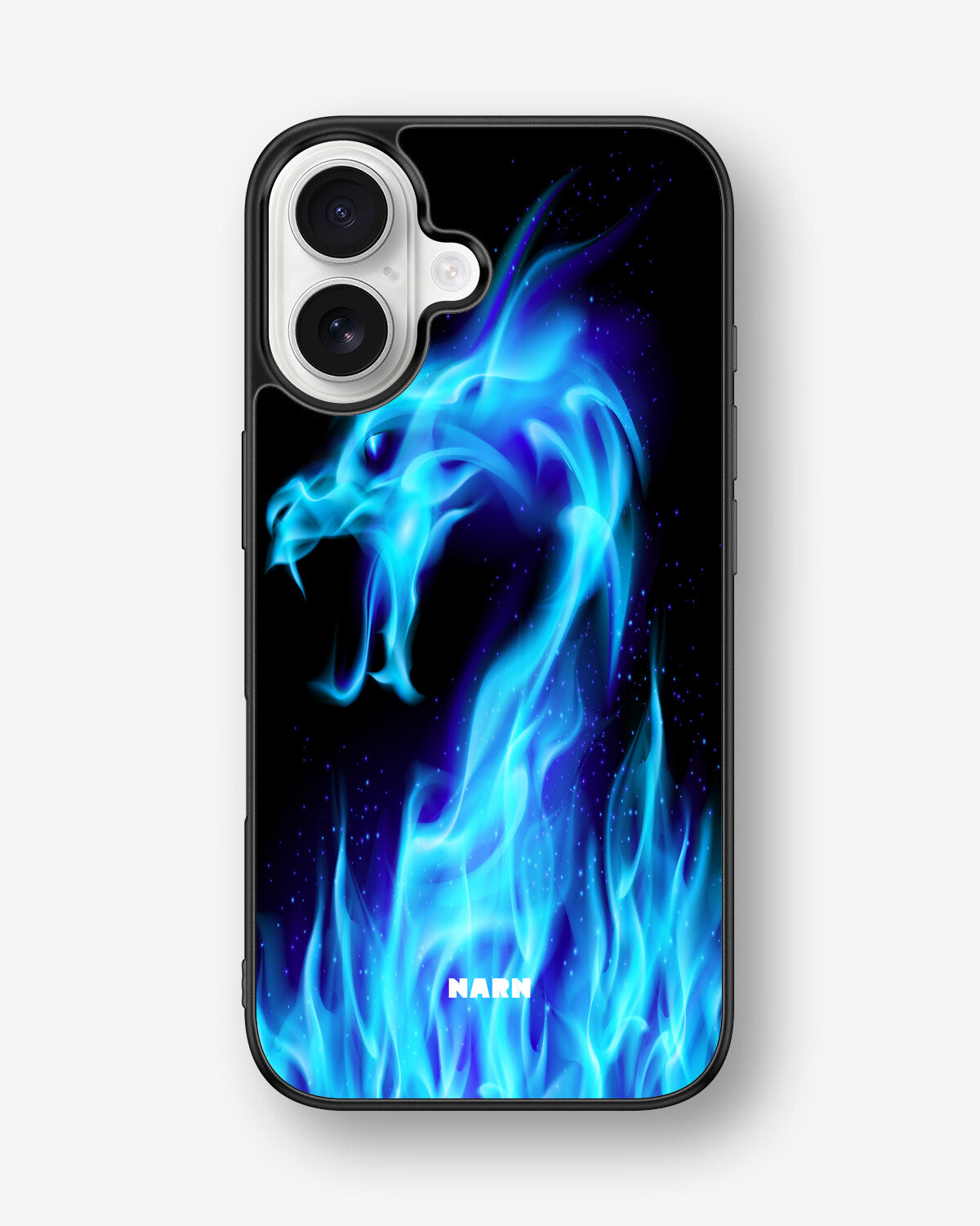 iPhone 16 Hard Case – Blue Flames Dragon - View 1