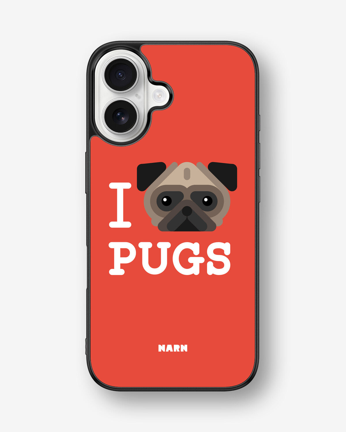 iPhone 16 Hard Case – I Love Pugs - View 1