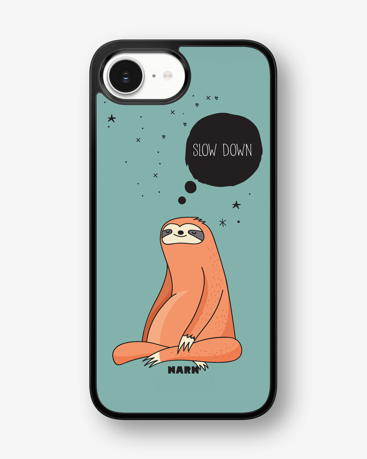iPhone 16e Hard Case – Slow Down Sloth - View 1