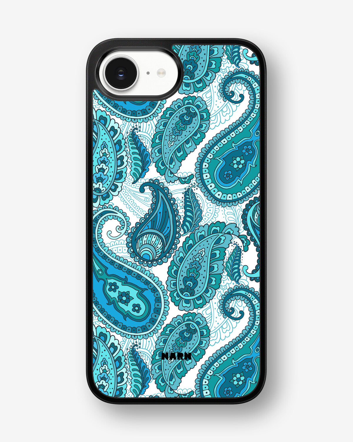 iPhone 16e Hard Case – Turquoise Paisley - View 1
