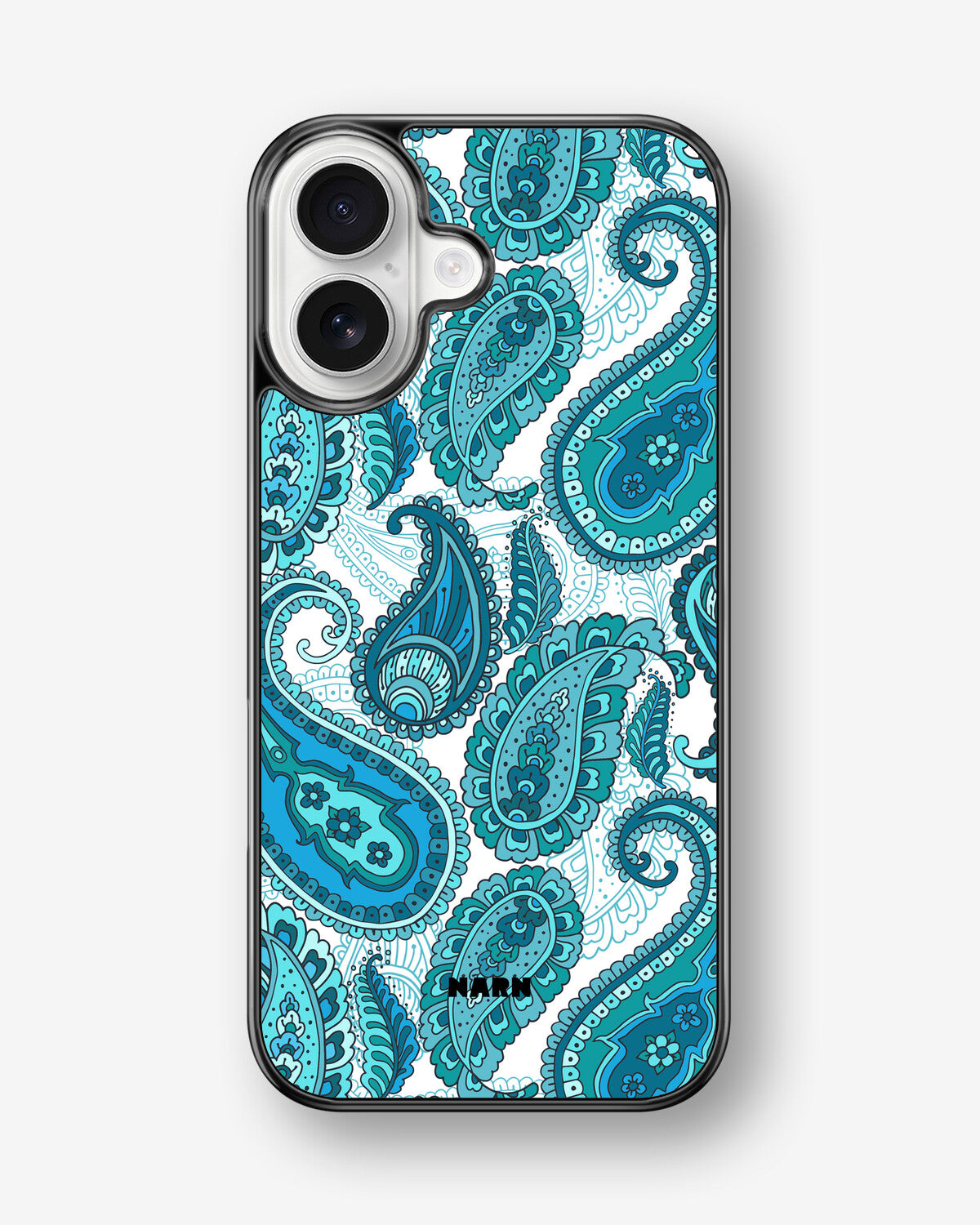 iPhone 17 Hard Case – Turquoise Paisley - View 1