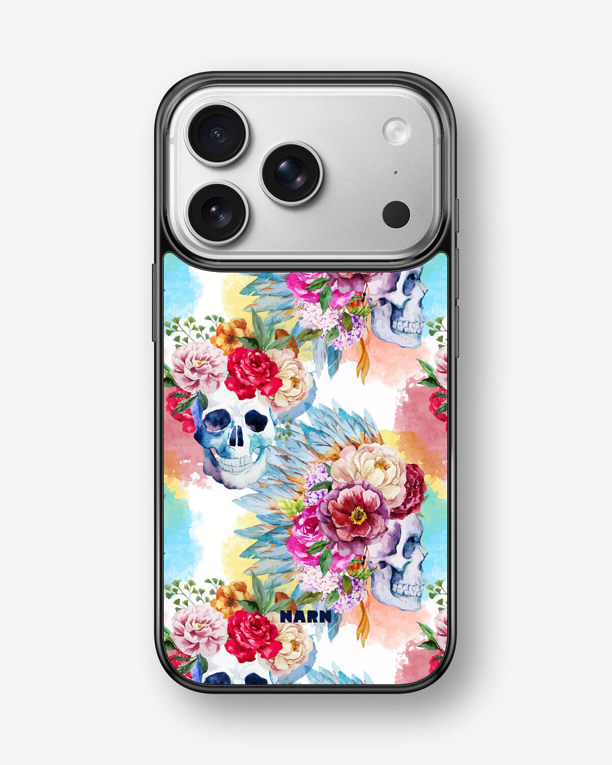 iPhone 17 Pro Hard Case – Flowered Skulls - View 1