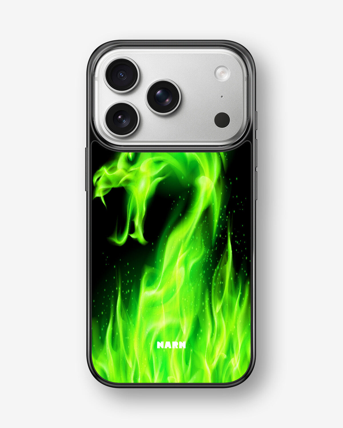 iPhone 17 Pro Hard Case – Green Flames Dragon - View 1