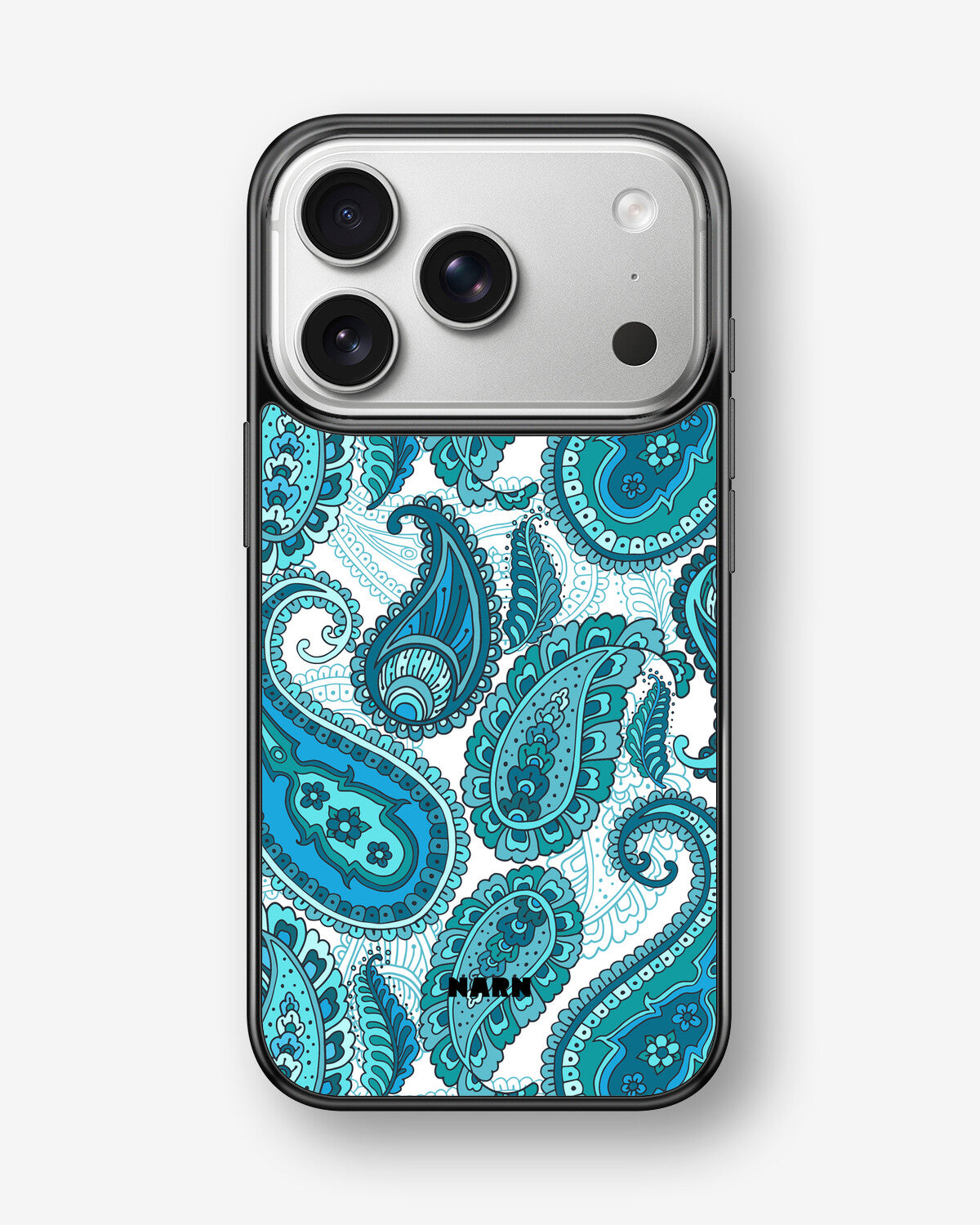 iPhone 17 Pro Hard Case – Turquoise Paisley - View 1