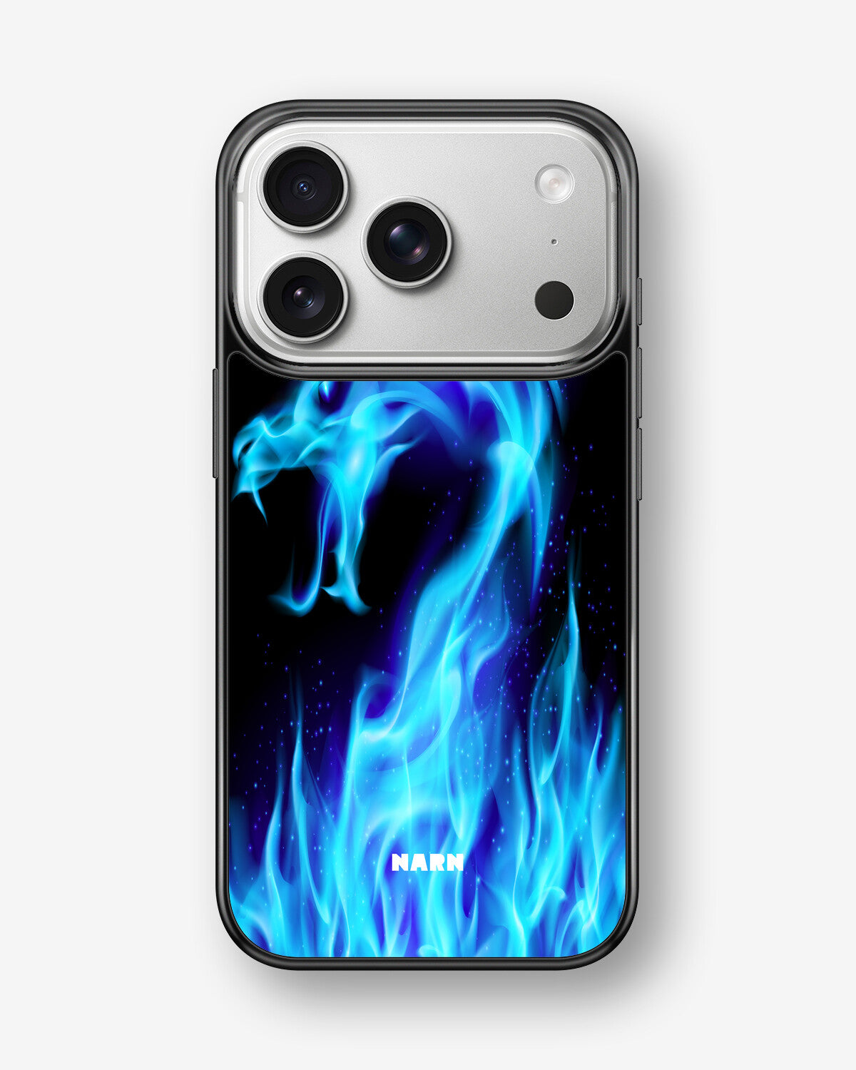 iPhone 17 Pro Max Hard Case – Blue Flames Dragon - View 1