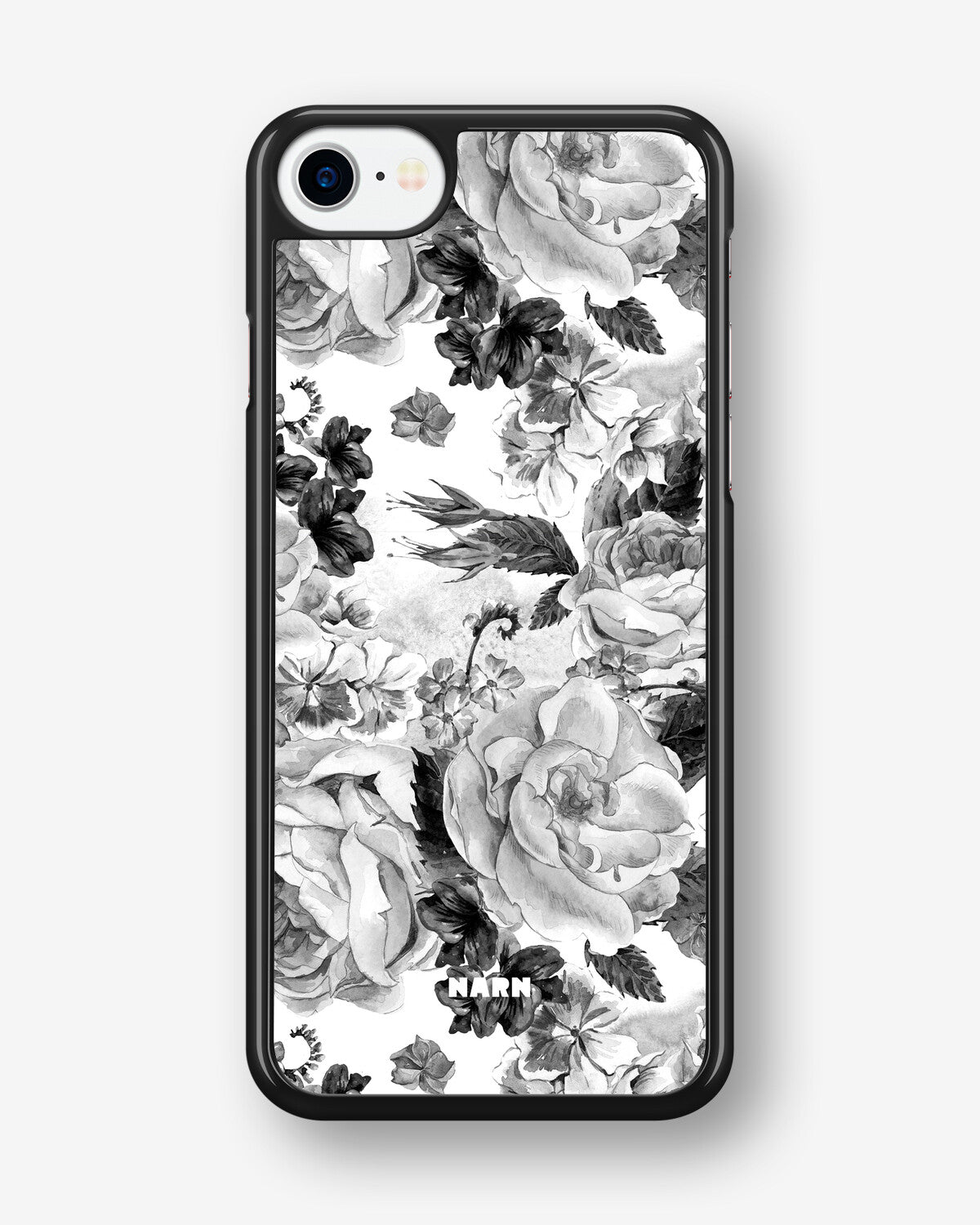 iPhone SE (2020/2022) Hard Case – Black & White Bloom - View 1