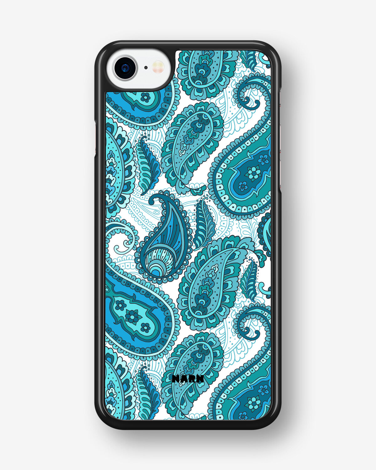 iPhone SE (2020/2022) Hard Case – Turquoise Paisley - View 1