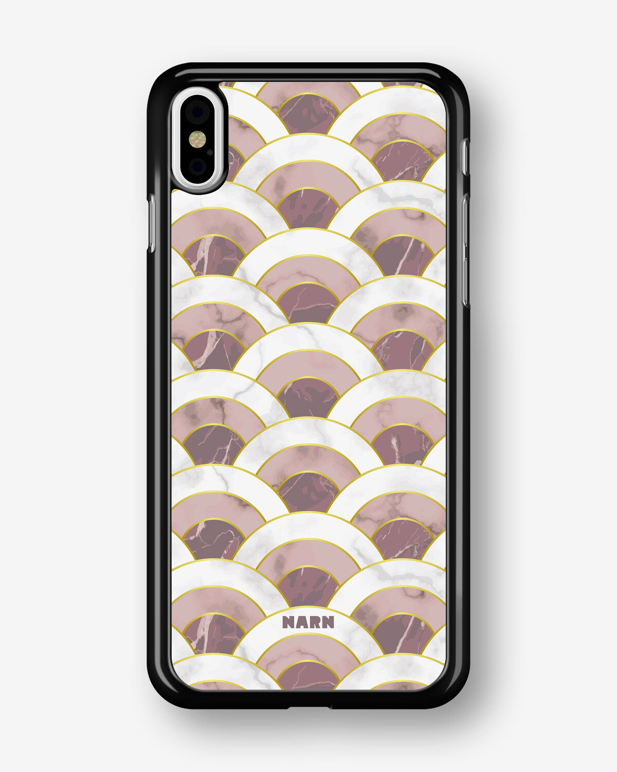 iPhone X/Xs Hard Case – Pink Marble Waves - View 1