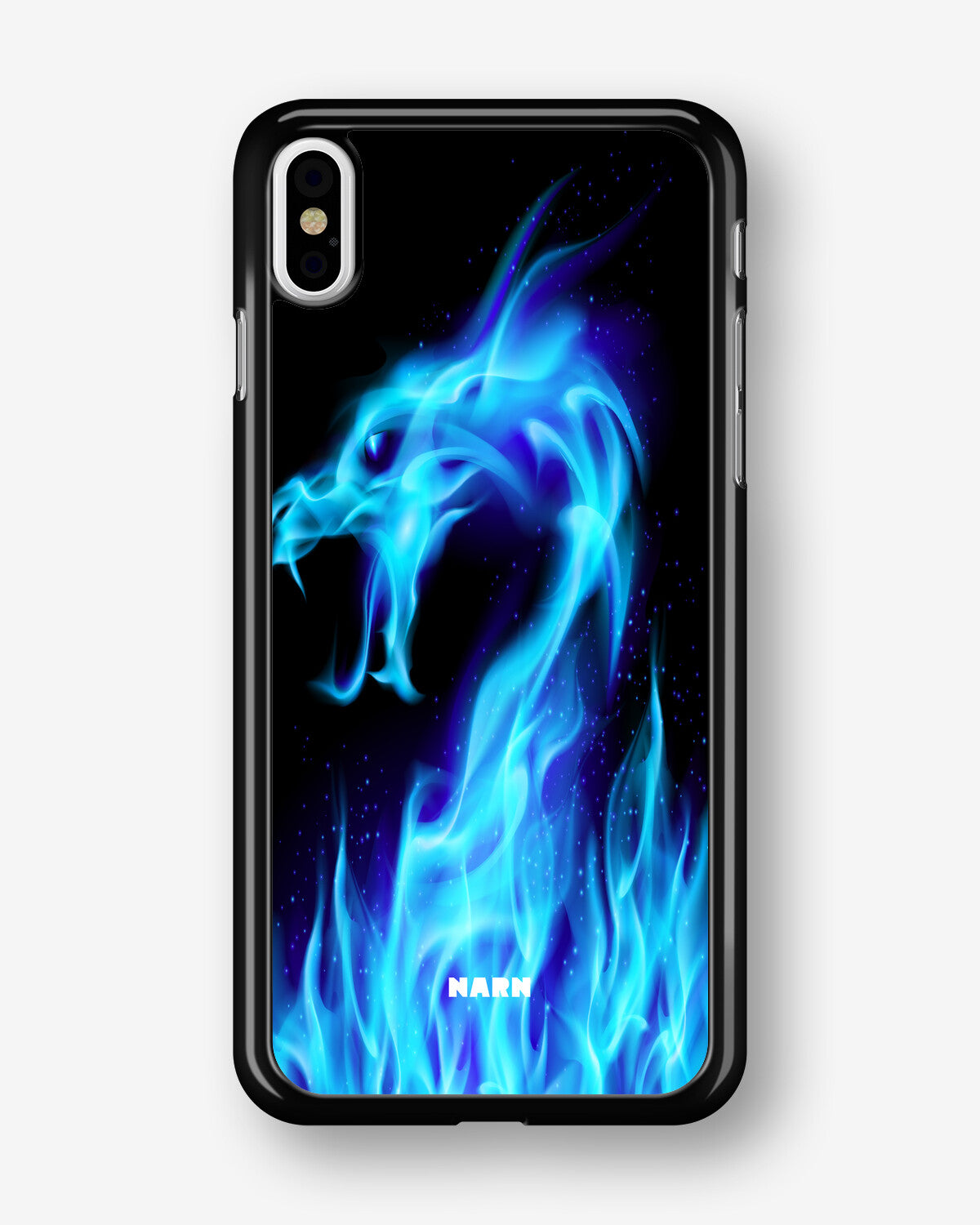 iPhone Xs Max Hard Case – Blue Flames Dragon - View 1