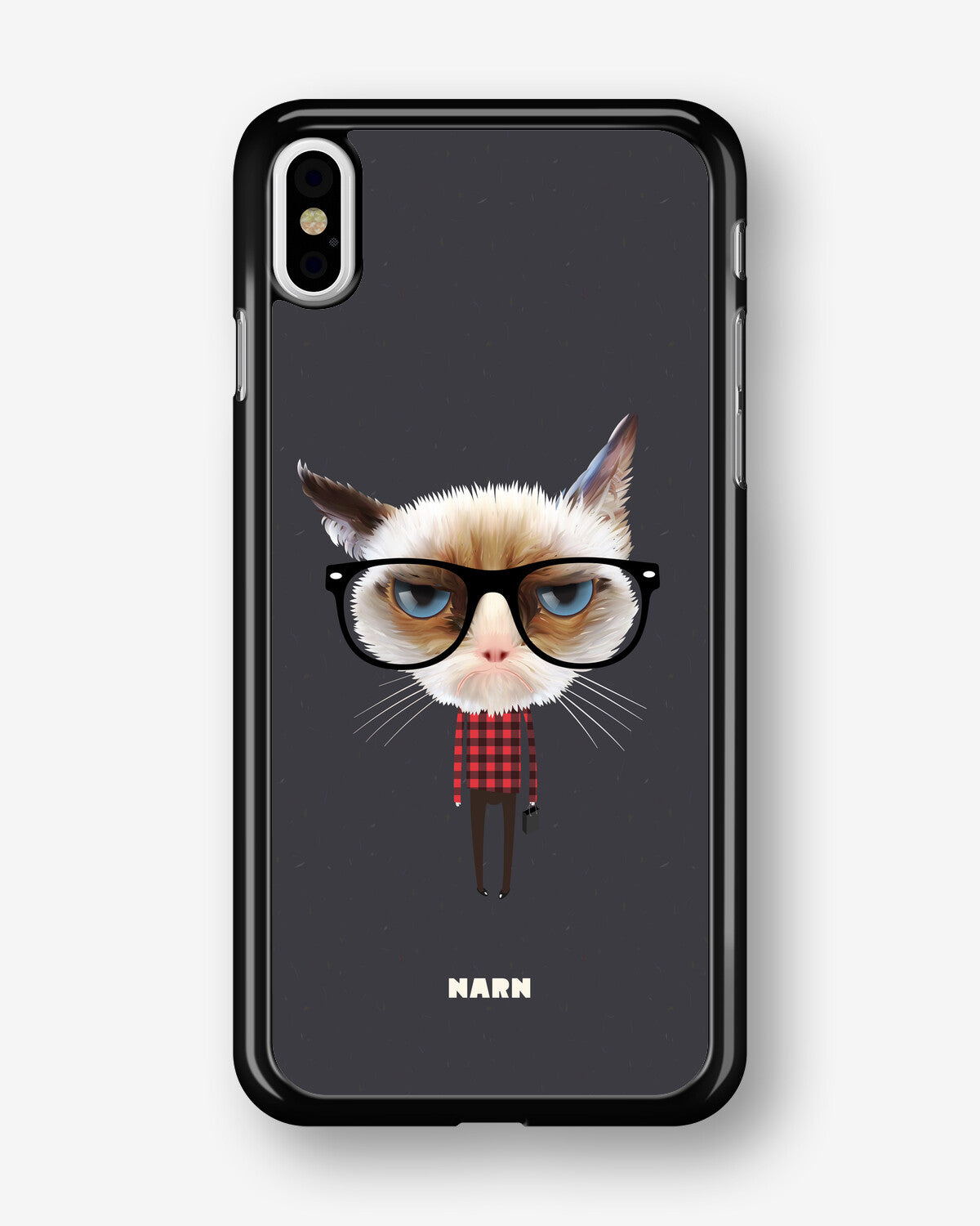 iPhone Xs Max Hard Case – Hipster Cat - View 1