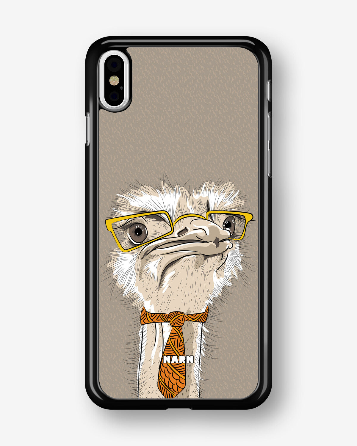 iPhone Xs Max Hard Case – Hipster Ostrich - View 1