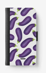 Samsung Galaxy A04s Wallet Case - Eggplant Pattern - View 1