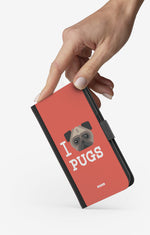Samsung Galaxy A10 Wallet Case - I Love Pugs - View 2