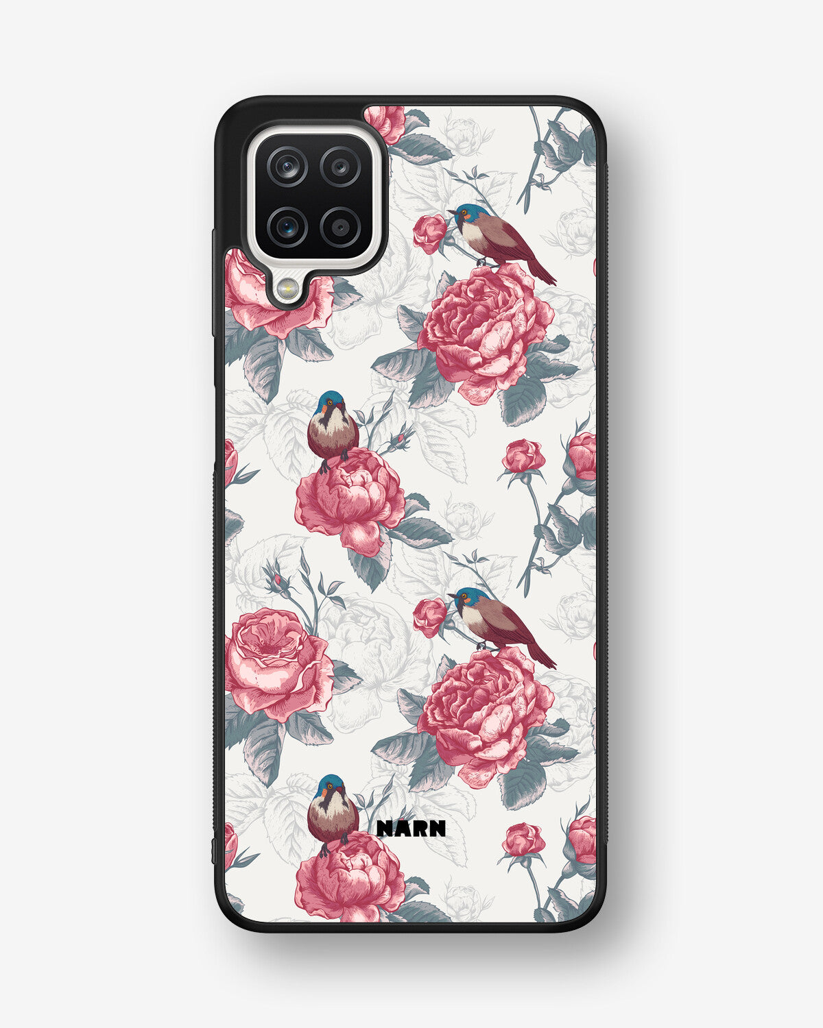 Samsung Galaxy A12 Hard Case – Birds Among Roses - View 1