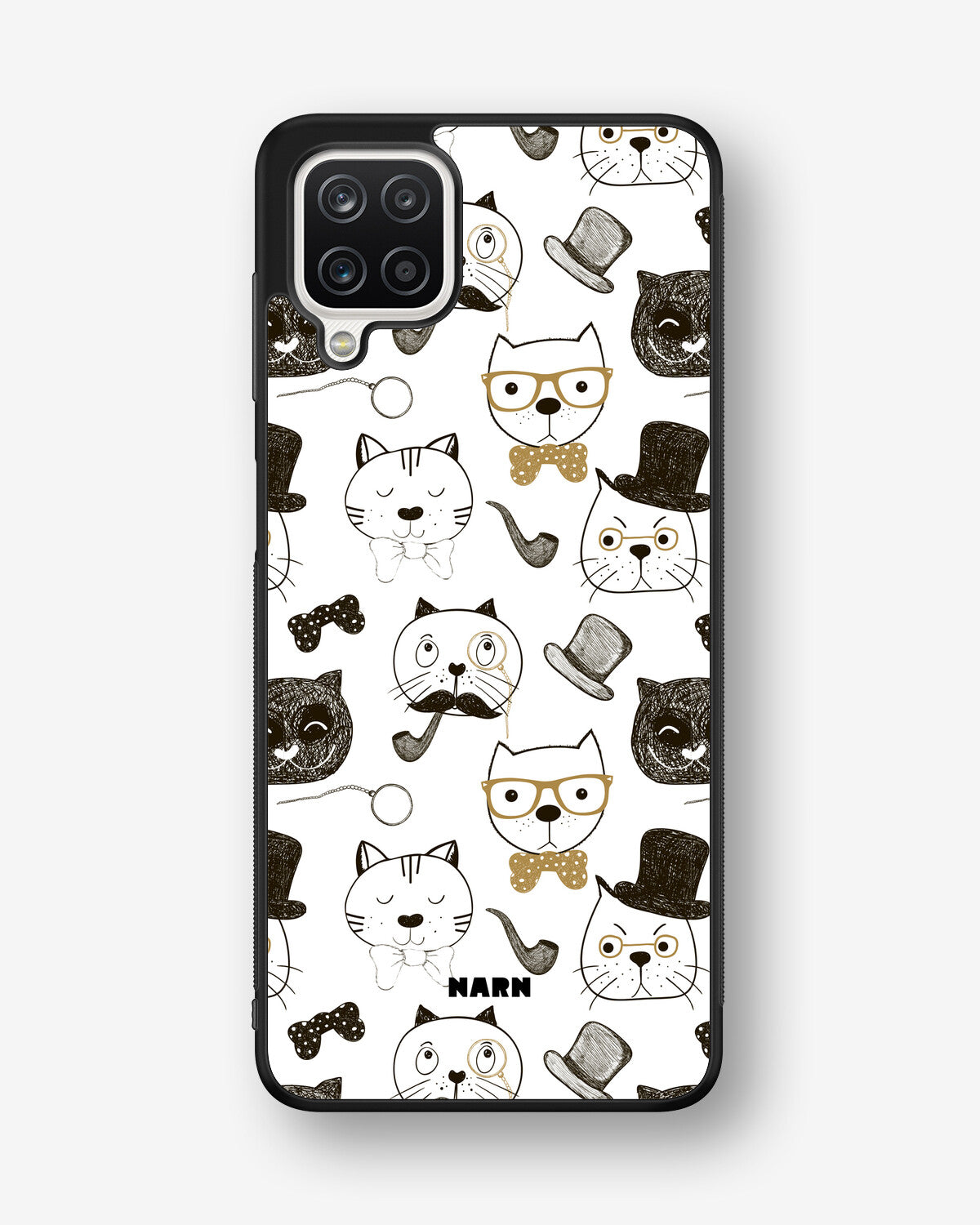 Samsung Galaxy A12 Hard Case – Cartoon Cats - View 1