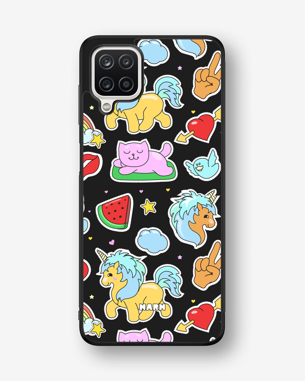 Samsung Galaxy A12 Hard Case – Cute Stickers - View 1