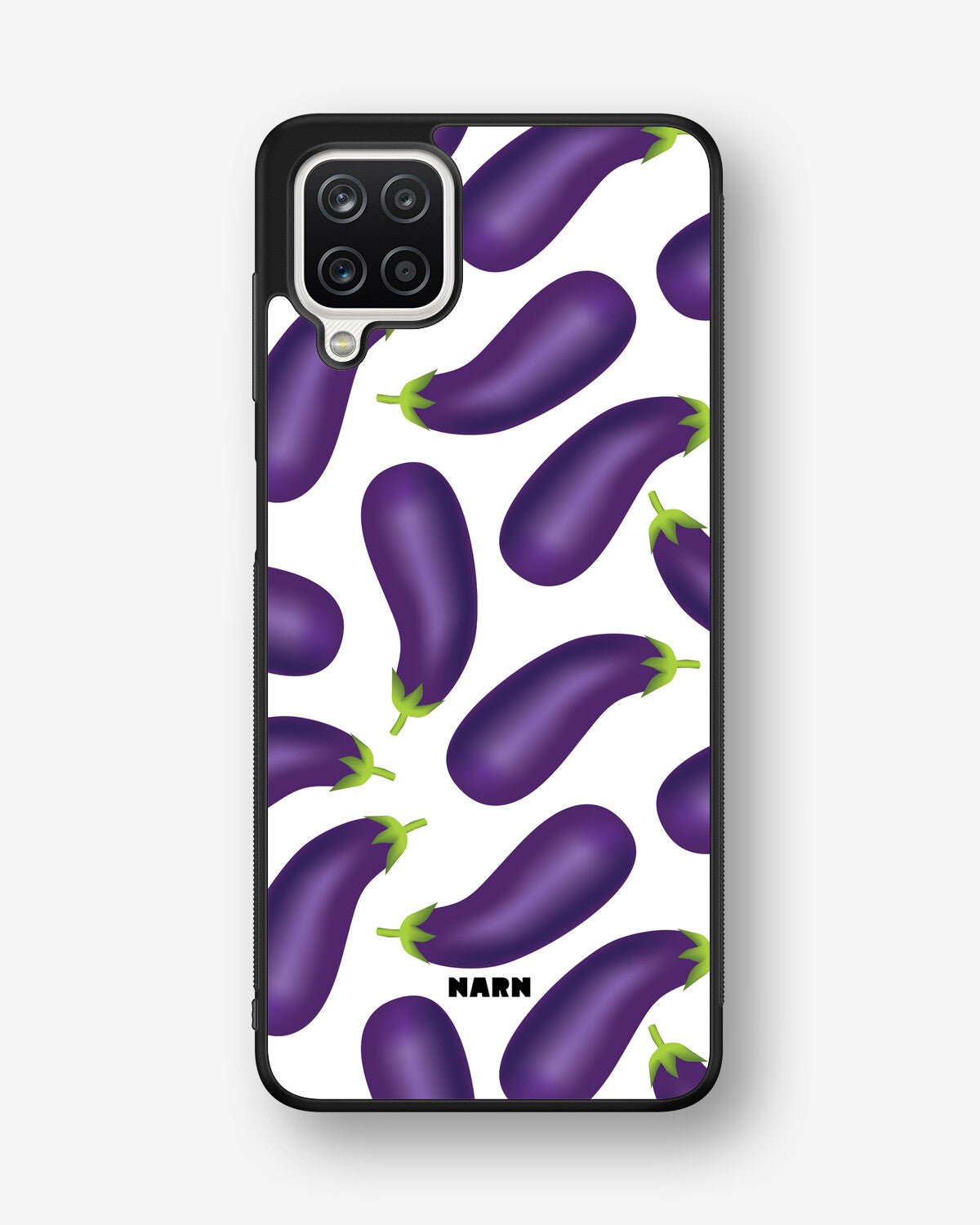 Samsung Galaxy A12 Hard Case – Eggplant Pattern - View 1