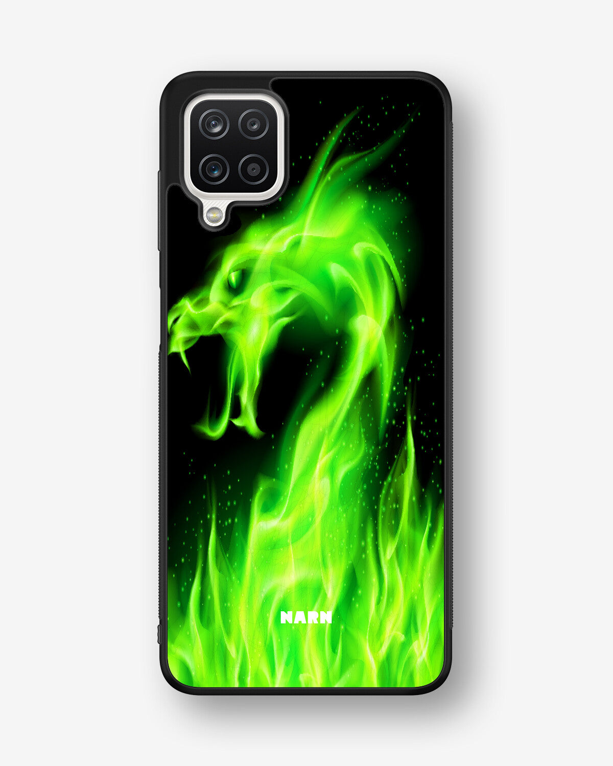 Samsung Galaxy A12 Hard Case – Green Flames Dragon - View 1