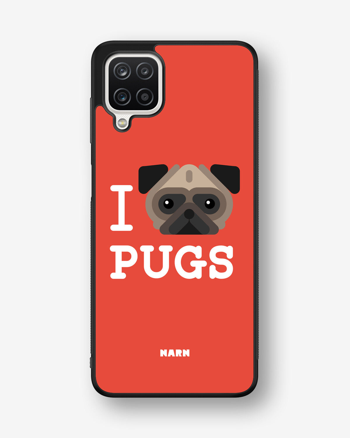 Samsung Galaxy A12 Hard Case – I Love Pugs - View 1