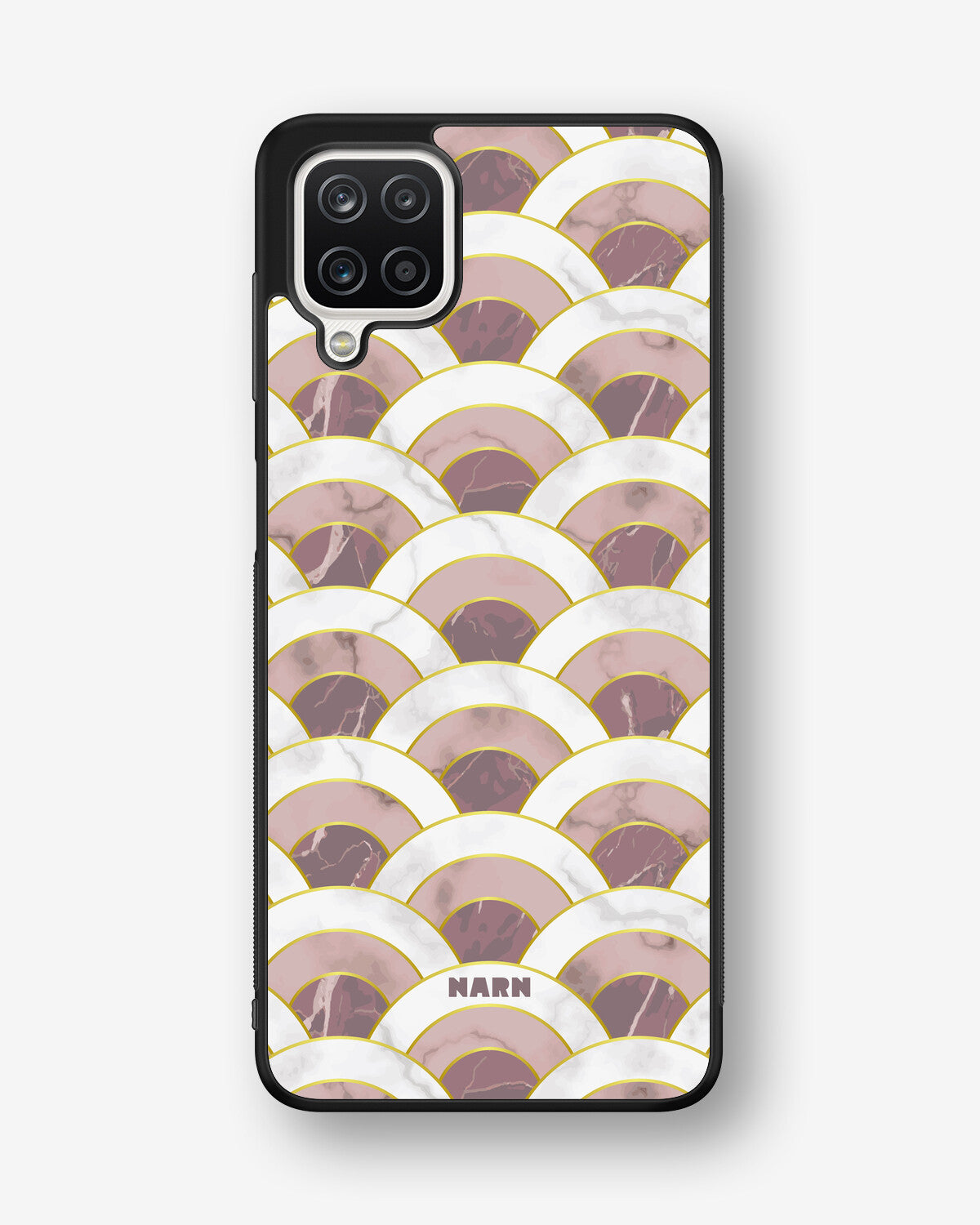 Samsung Galaxy A12 Hard Case – Pink Marble Waves - View 1