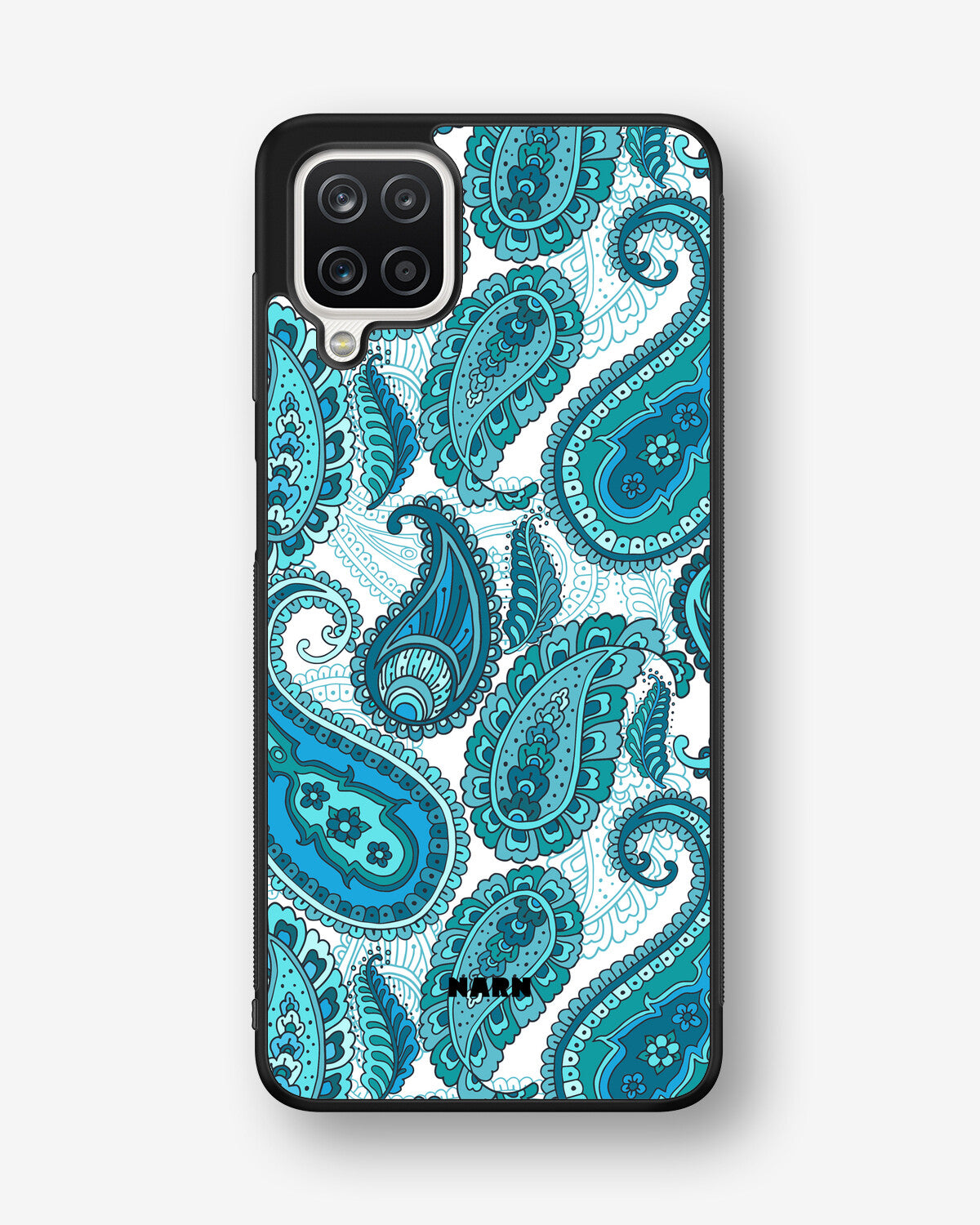 Samsung Galaxy A12 Hard Case – Turquoise Paisley - View 1