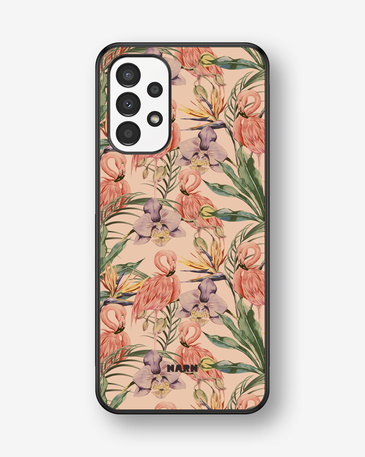 Samsung Galaxy A13 Hard Case – Flamingos & Flowers - View 1